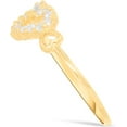 thumbnail image 3 of Floreo 10k Yellow Gold 6mm CZ Open Heart Ring, Sizes 4 - 9, 3 of 5