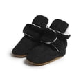 thumbnail image 2 of ZACPNCV Newborn Baby Cotton Booties Non-Slip Sole for Toddler Boys Girls Infant Winter Warm Fleece Cozy Socks Shoes Black, 2 of 9