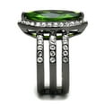 thumbnail image 4 of IP Light Black (IP Gun) Stainless Steel Ring with Synthetic Synthetic Glass in Peridot for Women Peridot Stone Color Style TK2989 Size 6, 4 of 4
