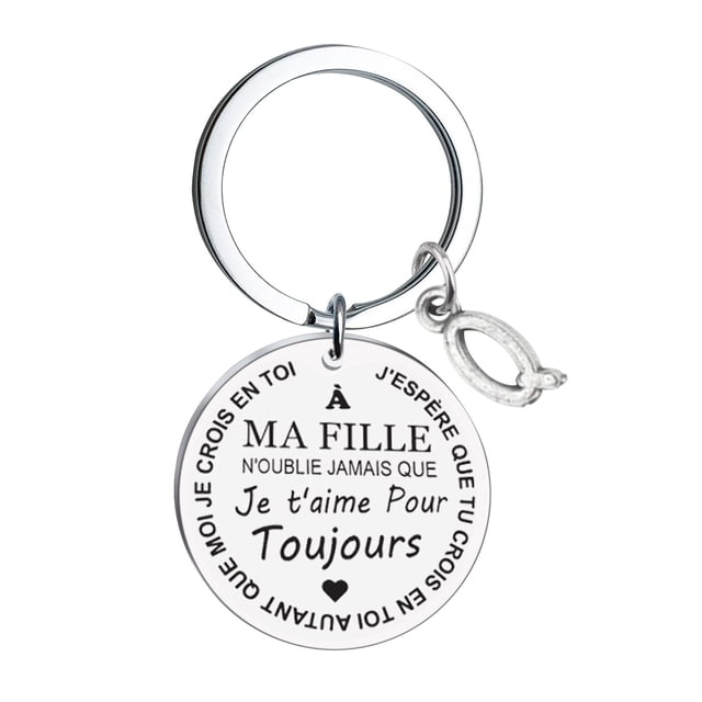 Agiferg Porte-Clés en Acier Inoxydable 26 Lettres 3x3cm