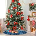 thumbnail image 4 of FMSHPON Winter Snowflake Blue Xmas Christmas Tree Skirt Stand Mat for Holiday Party Decoration Indoor Outdoor 48 inches, 4 of 6