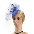 thumbnail image 4 of Diadema de bolas vintage de los años 20 para bodas, fiestas navideñas y sombrero lateral para mujer Azul real, 4 of 9