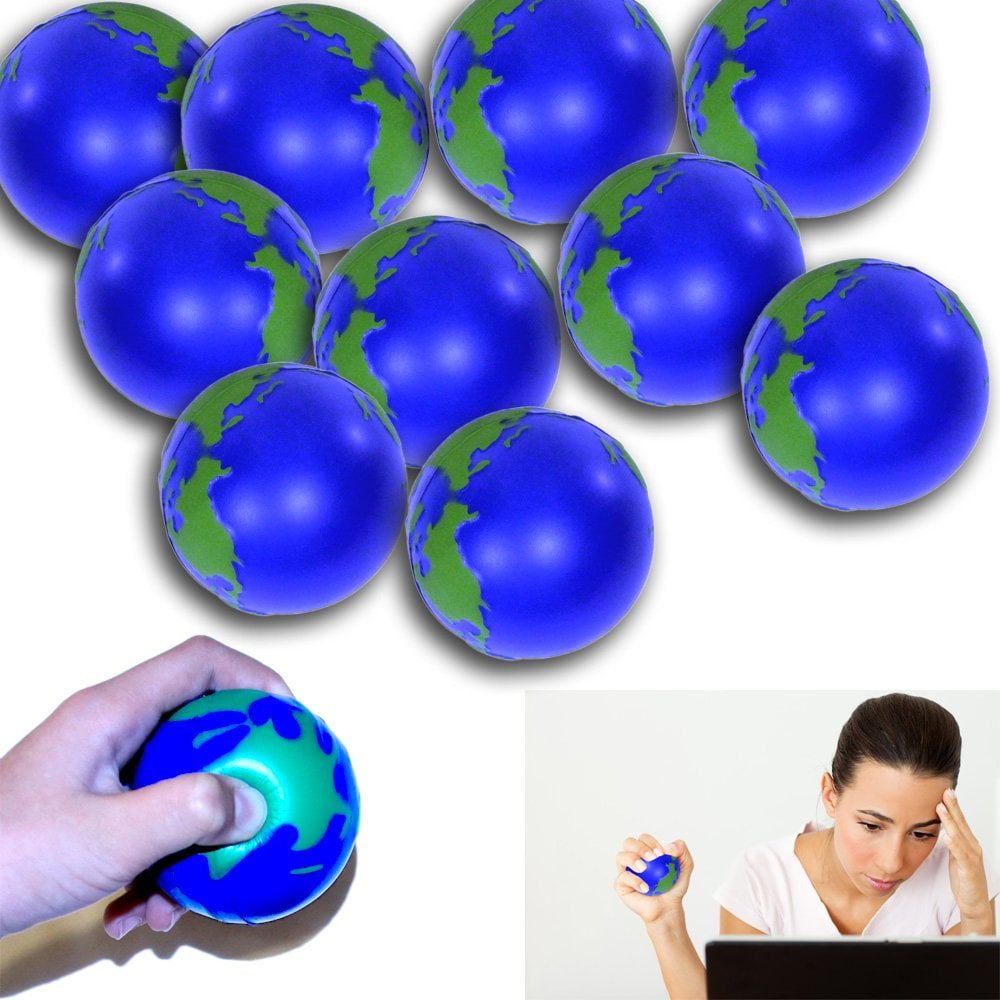 12 Pack Globe Stress Ball Globe Stress Relief Activity Balls 12 Pack Pressure Relieving