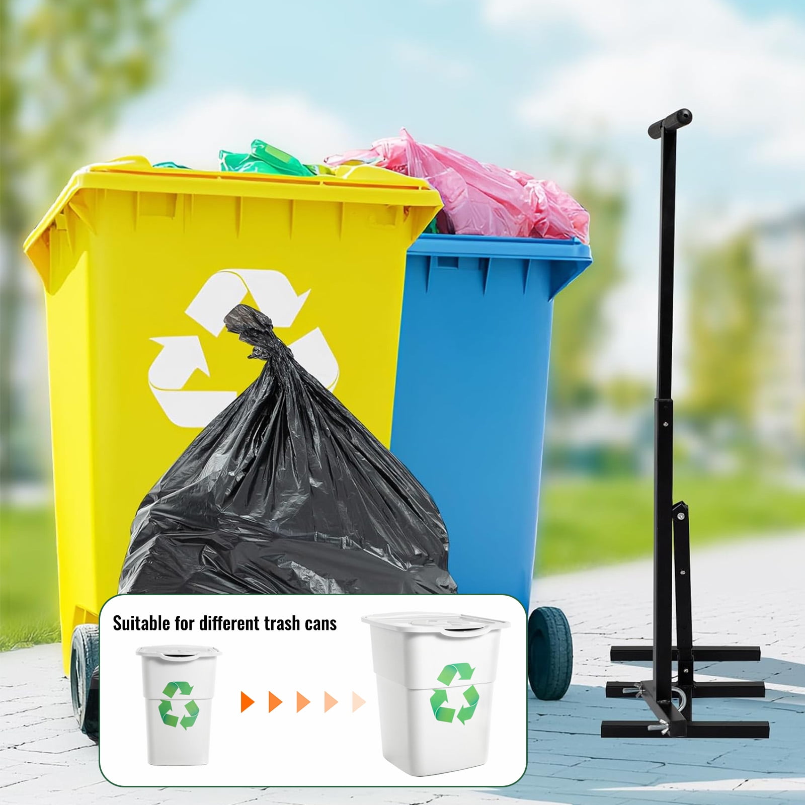 Geemuslly Trash Compactor for Kitchen - 360L Heavy-Duty Compactor Trash Can with Touchless Operation, Compatible with 20-100 Gal Trash Compactor Bags, Ideal for Restaurant or Outdoor Waste Management