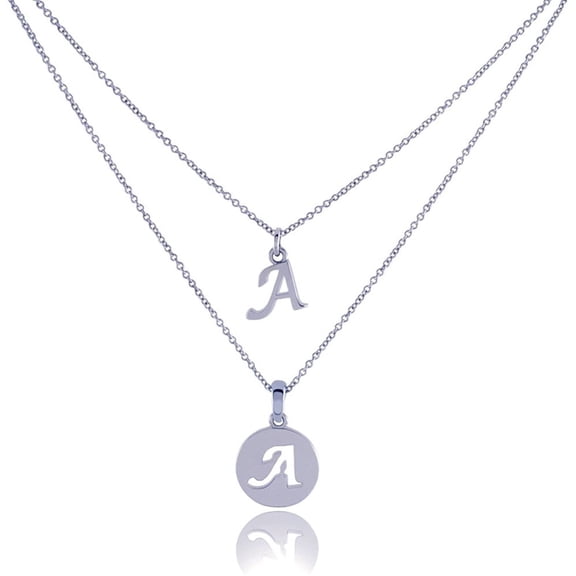 Dainty Double Initial Necklace with Adjustable Chain and Extender