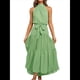 thumbnail image 1 of Vestido Bohemio de Verano para Mujer, Sin Mangas, con Estampado de Lunares, Cuello Halter, Volantes, Dobladillo y Cinturón Verde M, 1 of 9