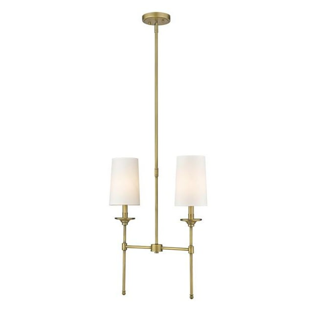 Z Lite 3033-2L-RB 19 in. 2-Light Emily Rubbed Brass Island Ceiling Light