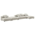 thumbnail image 4 of 4 pcs Modular Sofa and Ottoman Sectional, Gray, Fabric, Living Room Lounge Cafe Lobby Hospitality Restaurant, Modern Contemporary, HB37446, 4 of 15