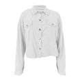 thumbnail image 7 of Corduroy Jacket for Women Casual Long Sleeve Fall Outerwear Button Down Shacket Jackets White S, 7 of 7