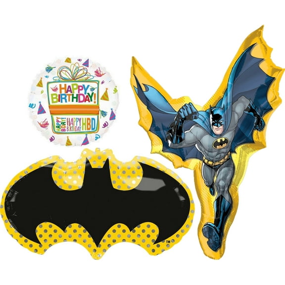 Anagram Batman in Action Birthday Party Supplies Balloon Bouquet Decorations
