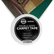 The Good Stuff Heavy Duty Double Sided Carpet Mat Rug Tape 2 inches x 75 feet Duct White