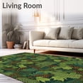 thumbnail image 2 of ODIKA 6'x9' Machine Washable Non-Slip Area Rug, Forest Camo Pine Oak Leaf with Seamless Woodland Motif Design High Traffic Rug, Green, 70166, 2 of 7