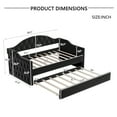 thumbnail image 2 of Harper & Bright Designs Twin Size Tufted Upholstered Daybed with Trundle, Twin Velvet Sofabed with USB & Charging Ports, Black, 2 of 15