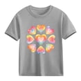thumbnail image 2 of Annhoo Kids Valentines Tops Loose Casual Short Sleeve Round Neck Print Graphic Boys Girls Shirts Fashion Clothes, 2 of 9