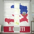 thumbnail image 2 of Haitian Flag Day Wood Grain Plate Sheer Curtains for Living Room Bedroom Kitchen Chiffon Tulle Curtains Home Hotel Coffee r, 2 of 7