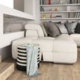thumbnail image 3 of LR Home Woven Round Jute 17" Storage Basket with Handles, Black/White Multi Stripe, 3 of 7
