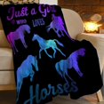 thumbnail image 2 of Horse Throw Blanket Ultra Soft Cozy Plush Just A Girl Who Loves Horses Flannel Fleece Blankets Lightweight Fuzzy Warm Animal Party Blanket All Season Gifts for Boys Girls Bed Couch Sofa 50"x40", 2 of 6