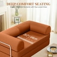 thumbnail image 3 of ATHOPE 63" Folding Convertible Sofa Bed, Oversized Corduroy Upholstered Boneless Couch, Loveseat Sleeper with Pull Out Bed, Floor Sofa Modular Futon Couch for Living Room Bedroom Lounge, Brown, 3 of 11