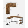thumbnail image 3 of VASAGLE L-Shaped Computer Desk, Corner Desk, 54-Inch Writing Study Workstation, Rustic Brown and Black, 3 of 6