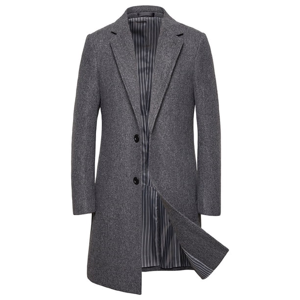 RKSTN Jackets for Men Fashion Solid Color Medium Long Casual