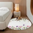 thumbnail image 2 of Pink Tulips Round Area Rug 3Ft Washable Small Circle Rugs for Kitchen Entryway, Spring Floral Green Eucalyptus Leaves Non-Slip Carpet Floor Mats Indoor Outdoor Carpet Runner Aesthetic Home Decor, 2 of 8