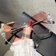 thumbnail image 1 of Fashion Rimless Sunglasses Women Luxury Brand Designer Sun Glasses Gradient Lens, 1 of 4