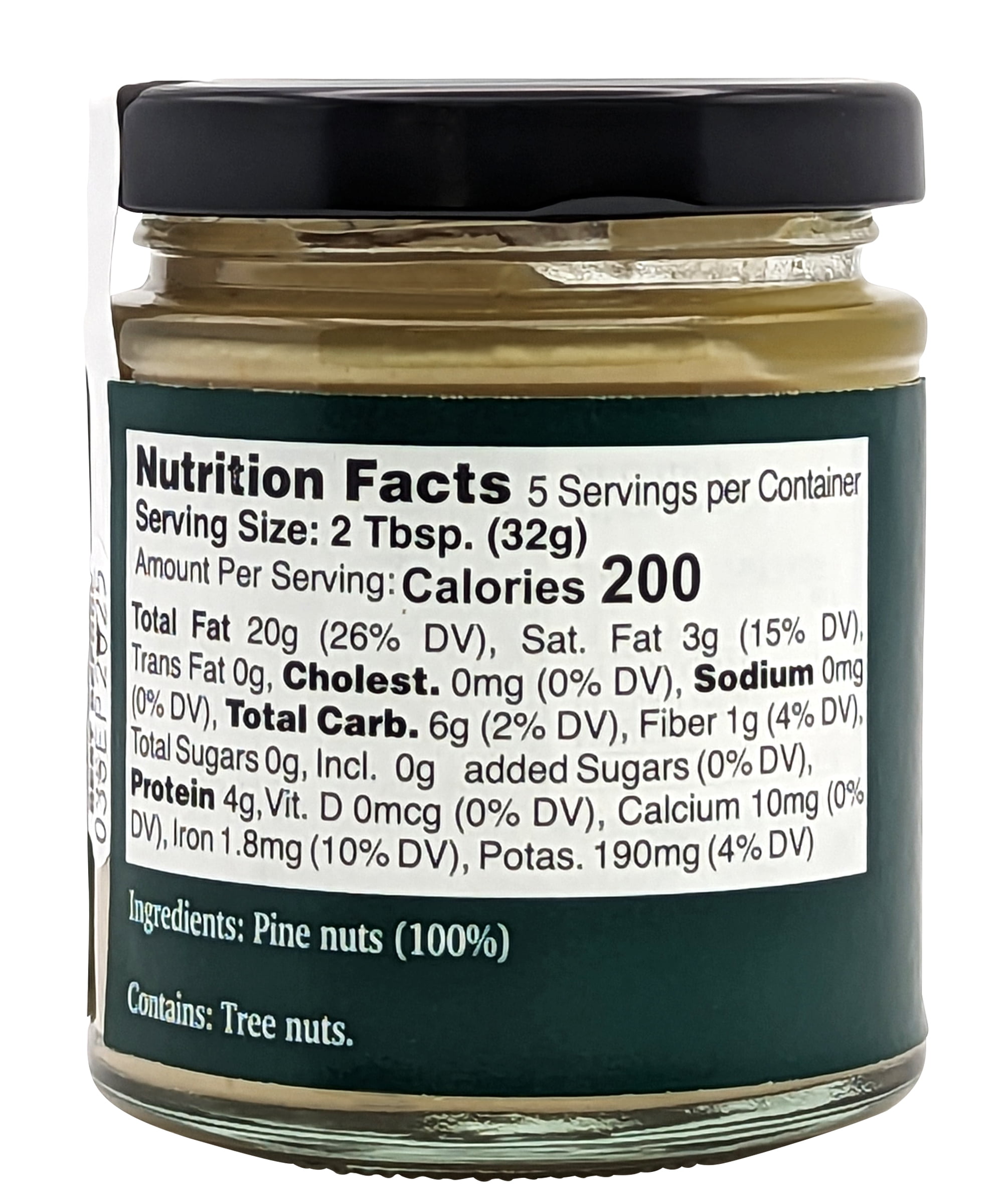 Nutural World - Crunchy Pine Nut Butter 6 oz (170g) - Great Taste Award Winner - Pure 100% Single Ingredient - Vegan, Kosher, Sugar-Free