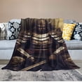 thumbnail image 2 of HENGT  Japanese Samurai Mighty Men Armor Mask Black Art Blanket Flannel Blanket Lightweight Super Soft Bed Blanket Sofa Blanket Four Seasons Universal, 2 of 6