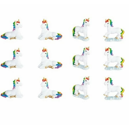 FC Design 12-Piece Cute Unicorn Toy 2"H Mini Rainbow Unicorn Figurine Set Fantasy Decoration