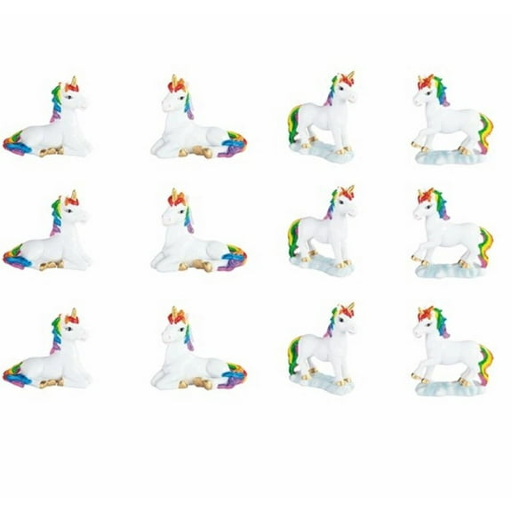 FC Design 12-Piece Cute Unicorn Toy 2"H Mini Rainbow Unicorn Figurine Set Fantasy Decoration