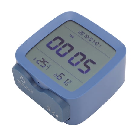 Riousery Smart Digital Clock, Battery Operated Bluetooth 5.0 Small Bedroom Alarm Clock with Multiple Alarms, Temperature and Humidity Display, APP Easy Setting, 3.94 inches / 10 cm