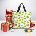 thumbnail image 2 of Japuie Green Frog Print Tote Bags, Shoulder Bag with Zipper Closure, Top Handle Handbag,Shopping Bags,Travel Shoulder Bag ,Suitable for Gym Shopping, Work, and School, 2 of 7