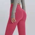 thumbnail image 5 of Womens Leggings Solid Color High Tight Waist Loose Workout Sports Yoga Athletic Leggings, 5 of 10