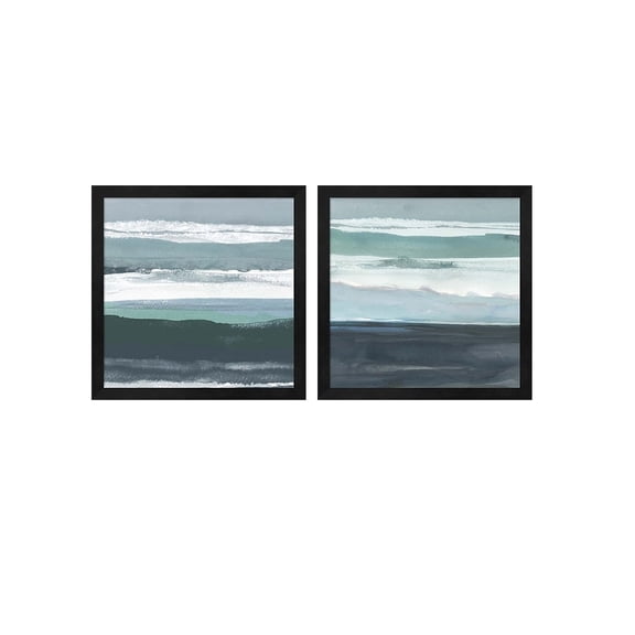 Metaverse Rob Delamater 'Teal Sea' Framed Art (Set of 2)