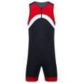 thumbnail image 3 of Zaldita Mens Swimming Bodysuit Sport Athletic Unitard Sleeveless Zip Up Leoatrd Bathing Surfing Suit Red 4XL, 3 of 7