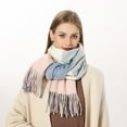 thumbnail image 4 of SUXIAN Winter Scarf for Women Plaid Printed Keep Warm with Tassels Long Wrap AA_1# A, 4 of 4