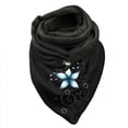 thumbnail image 1 of Women Flowers Butterfly Print Cotton Winter Warm Button Up Scarf, 1 of 3