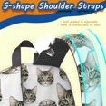 thumbnail image 5 of Green Cat Head White Pattern 17" Waterproof Oxford School Backpacks for Teens, S-Shape Padded Straps, for School, Travel, Hiking, Camping, 5 of 5
