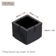 thumbnail image 2 of Protectores de piso para patas de silla, paquete de 16, tapas cuadradas de PVC y fieltro de 30mm(1.18") (Negro), 2 of 7