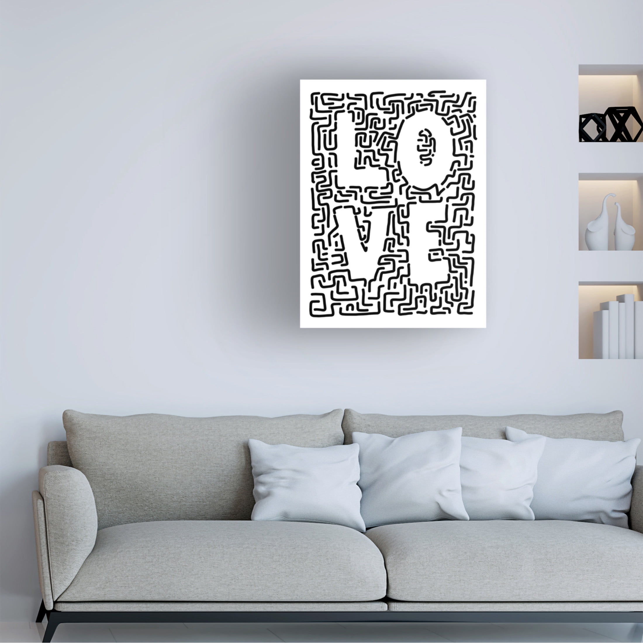 Canvas Wall Art - Tom Quartermaine 'Doodle LOVE' Wall Art for Living Room, Bedroom, or Office Décor by Trademark Fine Art - 14 x 19 Inches