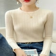 thumbnail image 3 of LNGOOR Fashion Ribbed Women Sweater Knitted Soft Pullovers Jumpers Basic Solid Soft Long Sleeve Sweaters For Women Autumn Winter Tops, 3 of 7