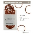 thumbnail image 2 of Heliums Thin Hair Elastics - Brown - 2mm Hair Ties for Fine Hair, 40 Count, 1.75 Inch Diameter, Medium Hold Ponytail Holders, 2 of 11