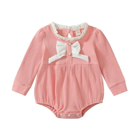 

Thanksgiving Baby Clothes Kw Body Suit Girls Long Sleeve Ruffles Ribbed Bowknot Pullover Romper Sweatshirt Bodysuits 6 9month Girl Clothes Winter