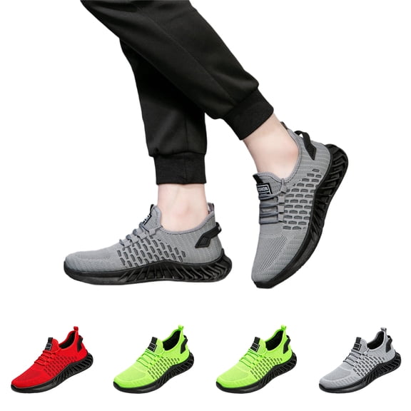 Domzle Women's Men Slip-On Walking Shoes, Breathable Mesh Tennis Sneakers: Lightweight Memory Foam Insole - Athletic Footwear | Running/Gym/Workout/Training/Travel/Casual Daily Wear Green
