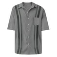 thumbnail image 4 of Kagetolytai Top Designer Spring Summer Men's Casual CotTon Linen Solid Color Short Sleeve Shirts Loose Shirts Shirts for Men Gray L, 4 of 4