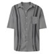 thumbnail image 4 of Designer Spring Summer Men's Casual Cotton Linen Solid Color Short Sleeve Shirts Loose Shirts L, 4 of 4