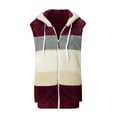 thumbnail image 3 of QHRMKOG Fleece Vest Women Full Zip Sleeveless Oversized Vest Cotton Casual Warm Fall Jacket Soild Lightweight Hooded Cardigan Sweaters for Women, Red L, 3 of 6