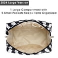 thumbnail image 6 of Cute Makeup Bag Travel Cosmetic Bag Organizer Toiletry Bag Make up Bags with Compartments Pouch Purse for Women & Men, Black Checkerboard, 6 of 7