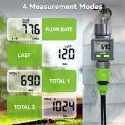 RainPoint Digital Water Flow Meter for Gardening Water Sprinkler RV Tank Bi-Directional Measurement,ICS018