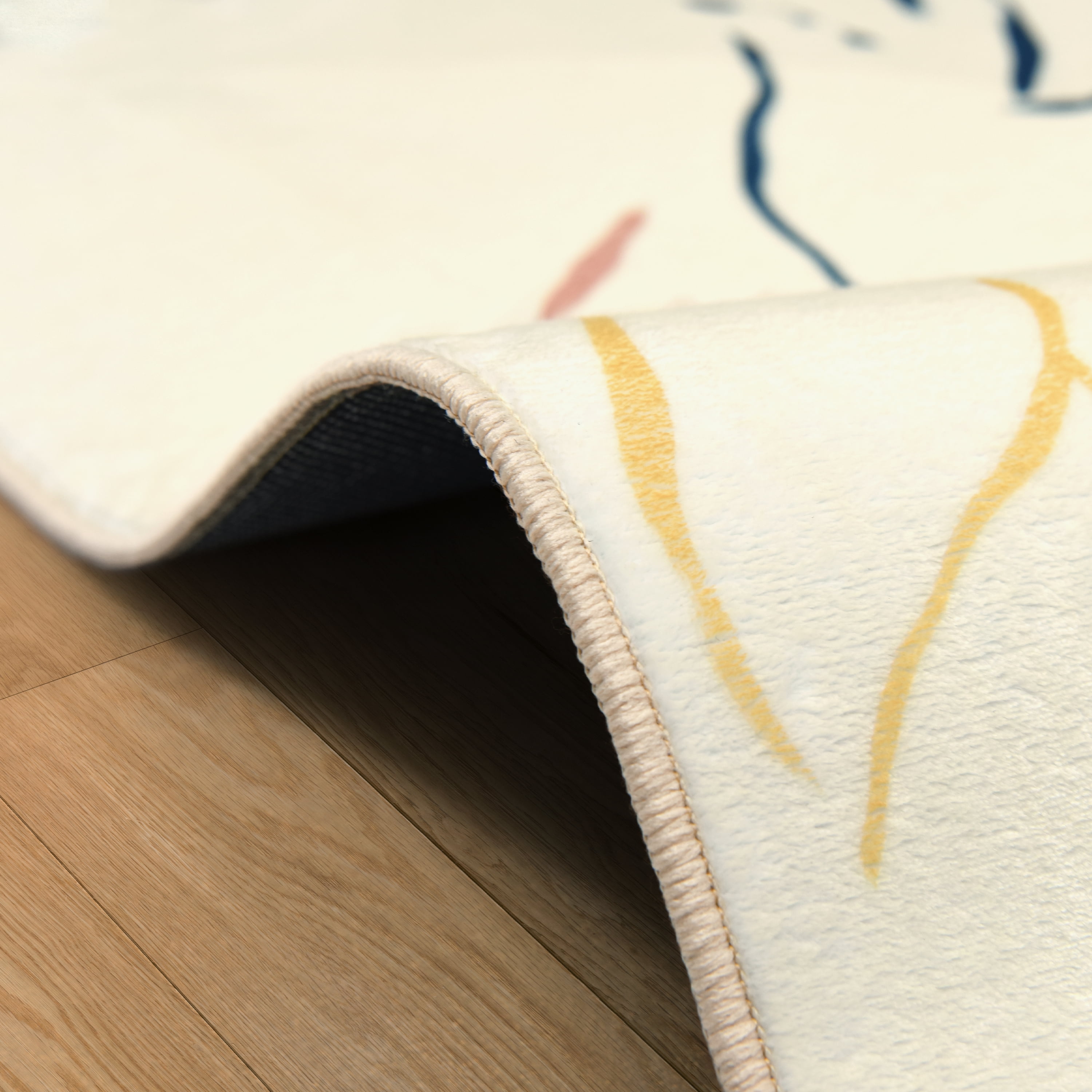 Abstract Flock, 8'x10' Hand Washable Art Area Rug